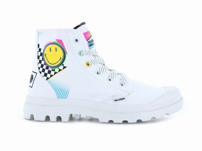 Botas Palladium PAMPA X SMILEY 1990 Hombre Blancas | Costa Rica-91582